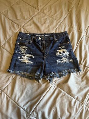 American Eagle Outfitters Navy Distressed Denim Cutoff Shorts